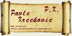 Pavle Krečković vizit kartica